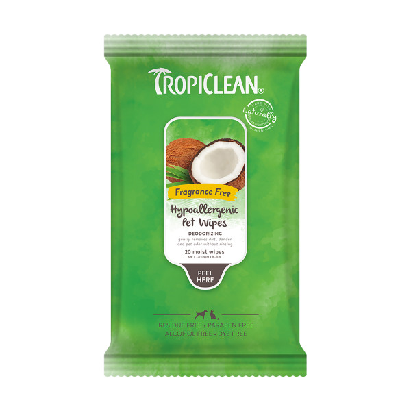 20ct Tropiclean Hypoallergenic Wipes - Health/First Aid